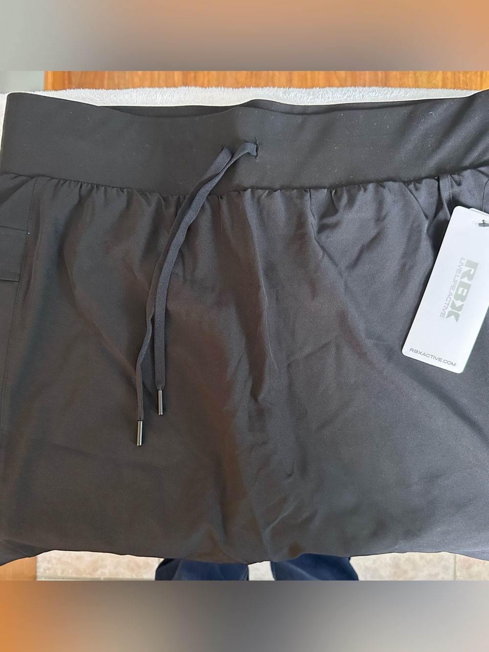 RBX Active Black Drawstring Skort
